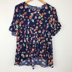 floral Pleione top size M // 0288